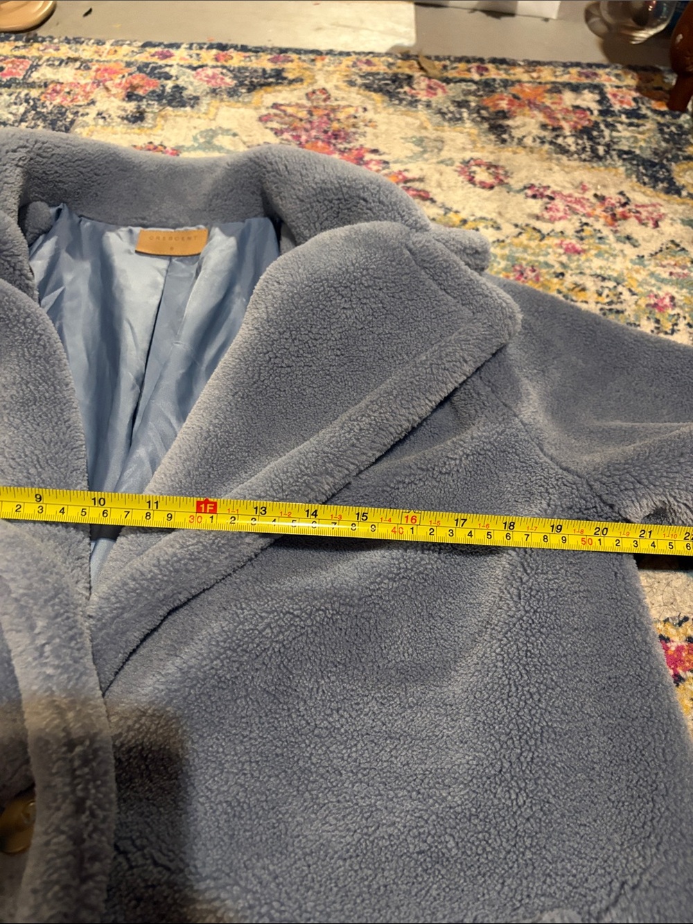 Crescent Women's Blue Teddy Coat - Picture 5 of 6